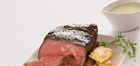 Тальята из филейного края с полентой