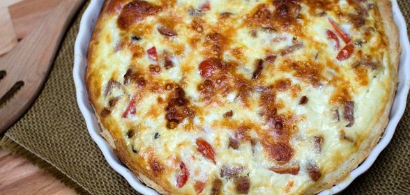 Киш с грибами и сыром