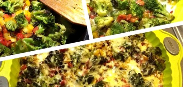 Запеканка с брокколи и болгарским перцем