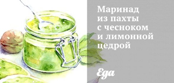 Маринад из пахты с чесноком и лимонной цедрой