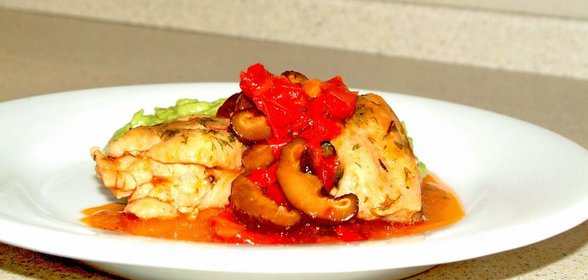 Куриный соус с сушеными грибами