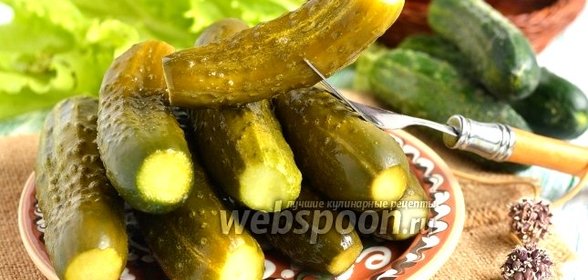 Малосольные огурцы на белом хлебе
