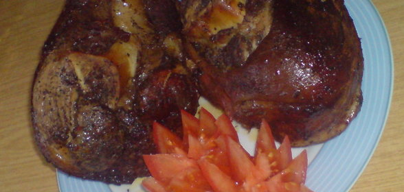 Рулька с пивом и сушеной мятой