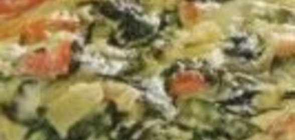 Фриттата со шпинатом, помидорами и сыром