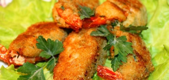 Креветки в картофельной шубке