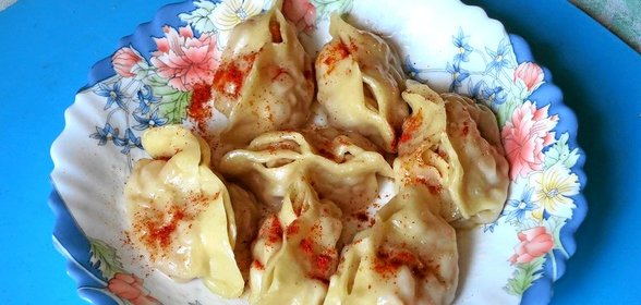 Манты с тыквой и курдючным салом