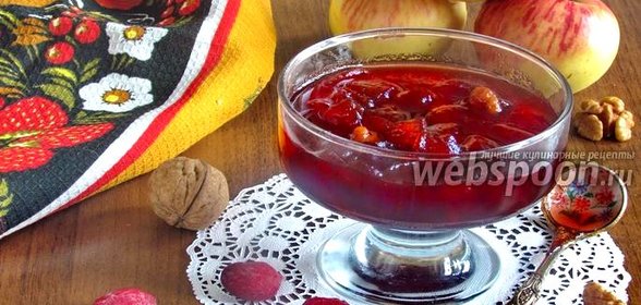 Варенье из клюквы с яблоками и грецкими орехами