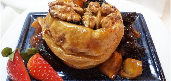 Печеные яблоки с апельсиновым джемом и сухофруктами! (ДУЭЛЬ)