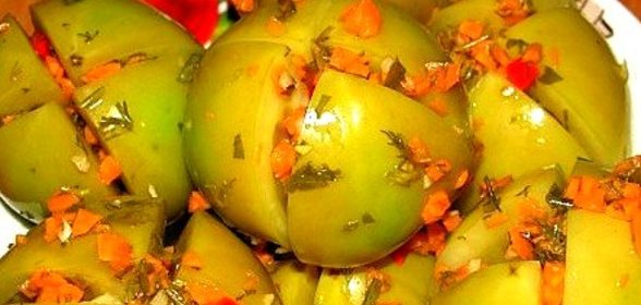 Квашеные зеленые помидоры