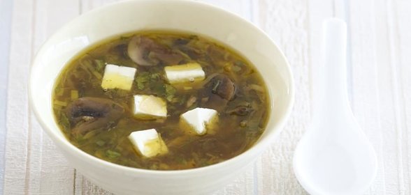 Суп с тофу и шампиньонами