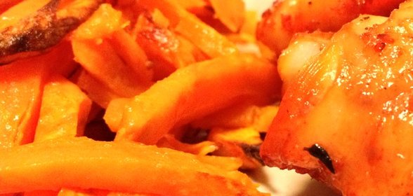 Запеченный картофель фри из батата