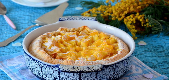 Кокосовый тарт с яблоками и апельсином