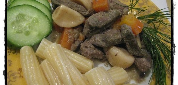 Печень с чесночком