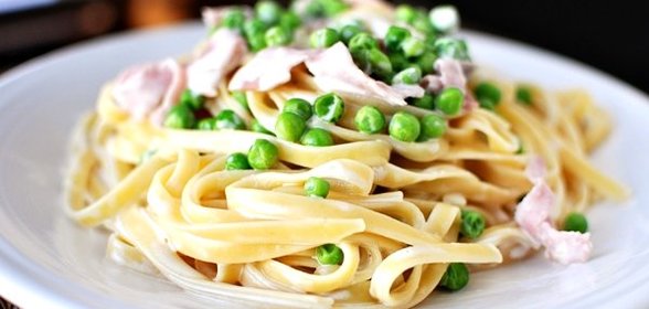Фетучини с ветчиной