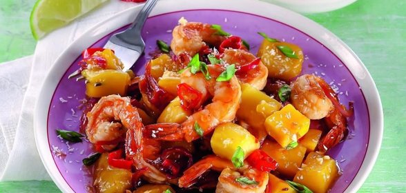 Креветки с манго