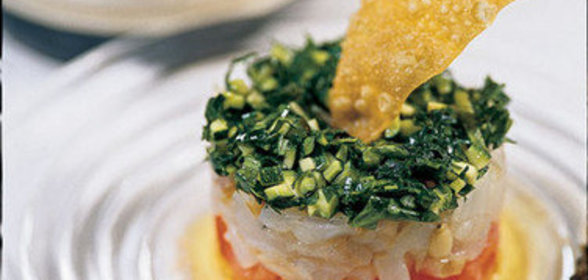 Тартар из томатов, дорады и цукини