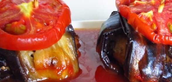 Курдан кебаб (котлеты, завернутые в баклажаны)