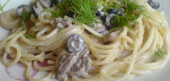 Спагетти ал денте с нежным грибным соусом