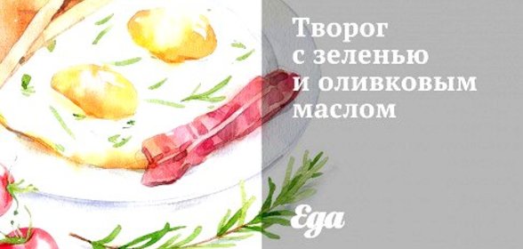 Творог с зеленью и оливковым маслом