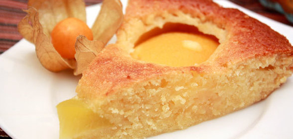 Пирог с консервированными персиками