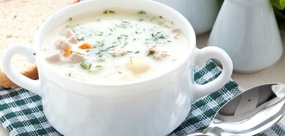 Суп из куриного филе с плавленым сырком