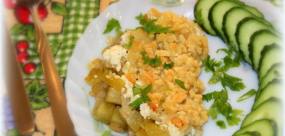 Цукини под сырным штрейзелем