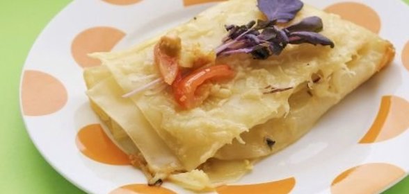 Каннеллони по-милански, с кабачком, сыром и базиликом