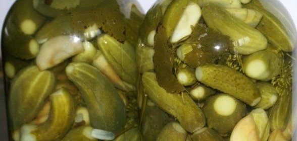 Огурцы с яблоками (маринованные и малосольные)