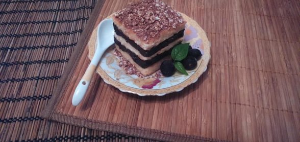 Пирожное Полосатая зебра с яблочно-имбирным джемом