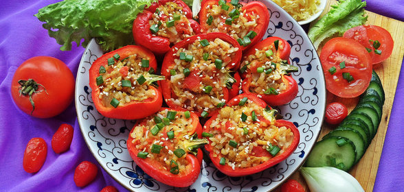 Запекаем перцы в СВЧ!