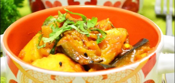 Карри из баклажанов и картофеля. Тест-драйв