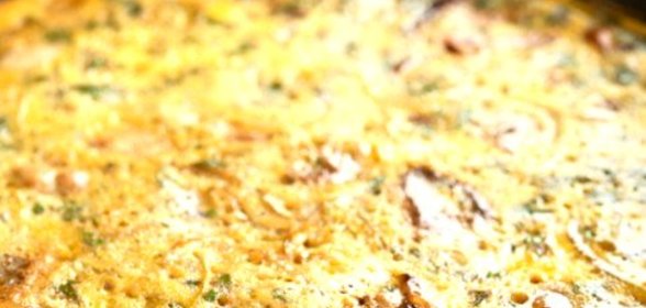 Фриттата с молодым картофелем и мятой