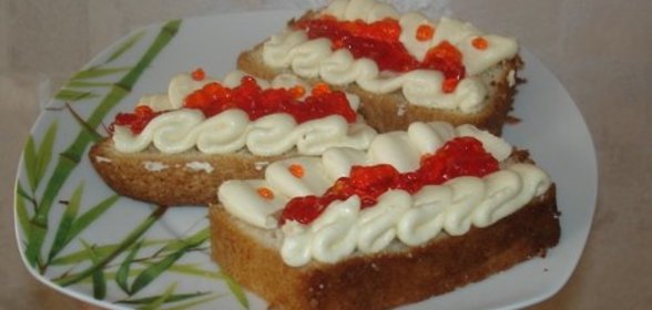 Пирожное Бутерброды с красной икрой