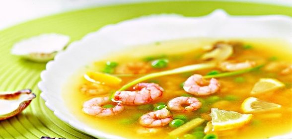 Вьетнамский суп с креветками и грибами