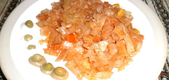 Постная тушеная капуста