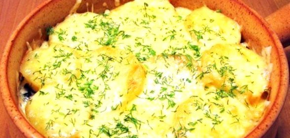 Картофельная запеканка с грибами и сыром