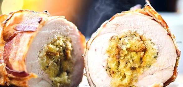 Рулет из индейки с курагой