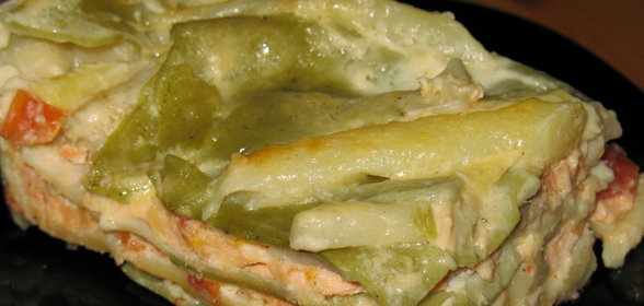 Лазанья с лососем и спаржей ну ооочень вкусная!
