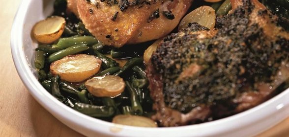 Гусиные ножки с луковым песто