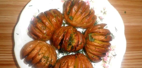 Запеченный картофель с салом
