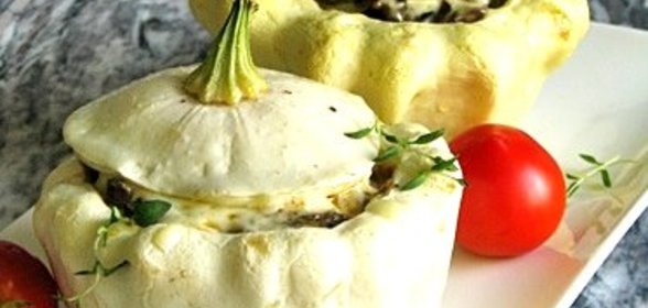 Патиссоны, фаршированные творогом