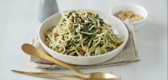 Паста с постным соусом песто