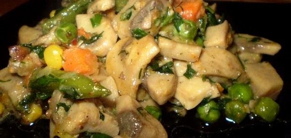 Грибы с овощами