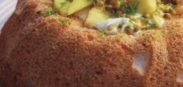 Ангельский пирог с тропическими фруктами
