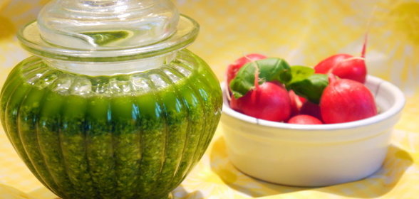 Песто из листьев редиски