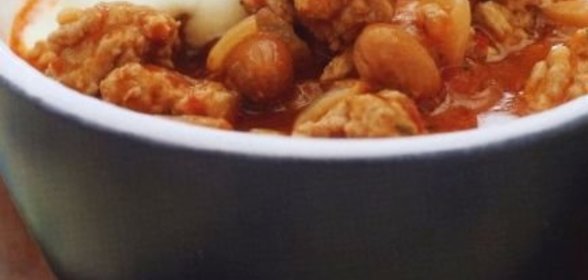 Соус из индюшиного фарша и фасоли