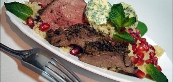 Баранина с мятным маслом и гранатовым кускусом, обещанная год назад моему другу bratyury