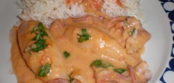 Кальмары тушёные в соусе бешамель