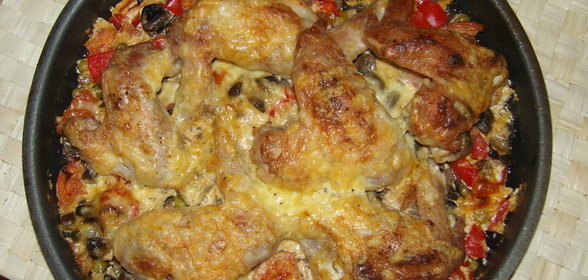 КУрочка с овощами и грибами