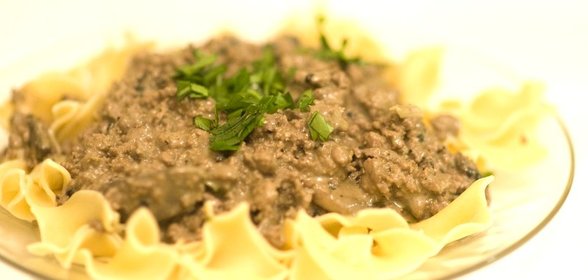 Мясной фарш с грибами